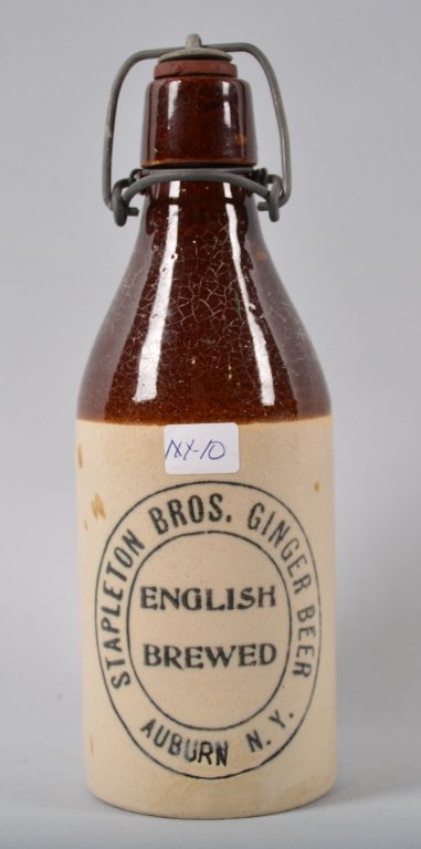 Stapleton Ginger Beer Bottle, Auburn, NY: Book # NY-10, 1904-1905, 7 3/4" - Excellent
