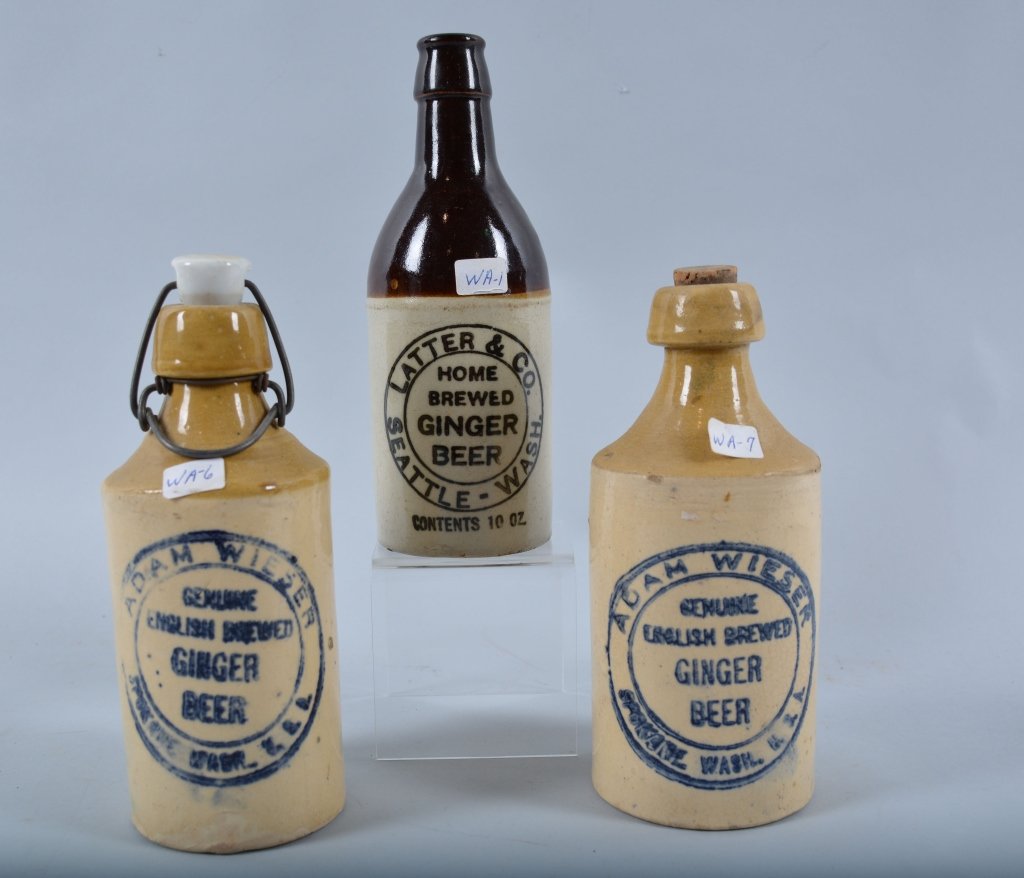 3-Wieser and Latter Ginger Beer , Spokane, Wash.: Book # WA-1, WA-6 and WA-7, 1906-1918, 7 1/2", Nice graphics. - Very Good-Excellent