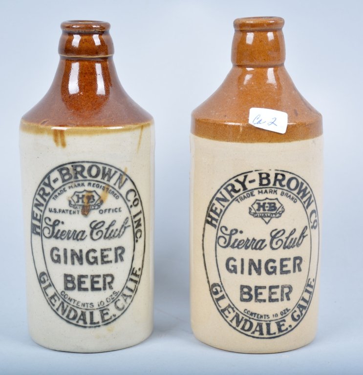 2-Henry Brown Ginger Beer, Glendale, Calf.: Book # Ca-2, 1909-1910, 7" - Excellent