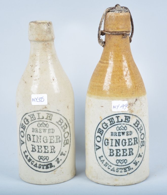 2-Voegele Ginger Beer, Lancaster, NY: Book# NY-49 and NY-50, 1895-1920, 8", - Excellent