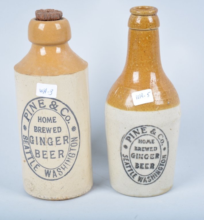2-Pine & Co. Ginger Beer, Seattle, Wash.: Book# WA-3 and WA-5 , 1905-1920, 7", - Excellent