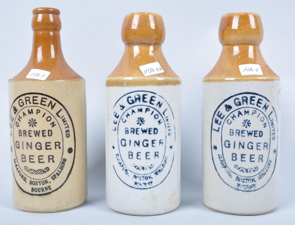 3-Lee & Green Ginger Beer, Boston, Mass: Book # MA-3, MA-4, and MA 4a, 1895-1905, 7 1/2" - Excellent