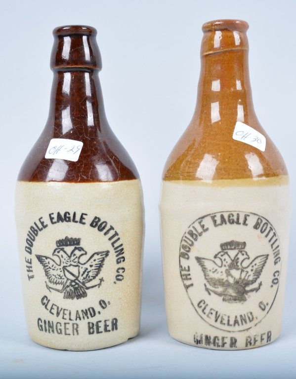 2-Double Eagle Ginger Beer, Cleve, O.: Book # OH-29 and Oh-30, 1909-1959, 7 1/4". - Excellent