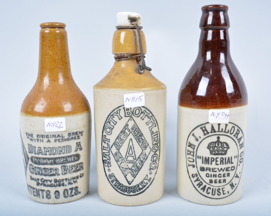 3-Syracuse, NY Ginger Beer: Book # NY-94, NY-115, and NY-122, 1902-1928, Salt City, Diamond and John Halloran. Great graphics. - Excellent