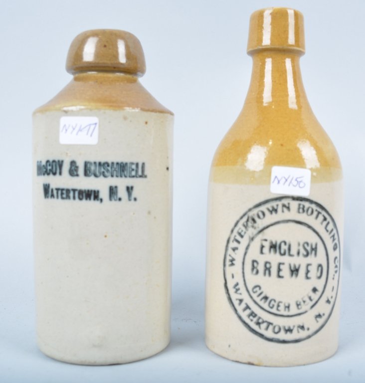 2-Watertown, NY Ginger Beer: Book # NY-147 and NY-150, 1903-1920, 7", McCoy & Bushnell, Watertown Bottling. - Excellent