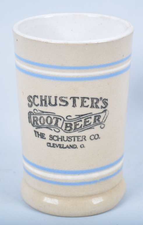 Schuster's Root Beer Mug, Cleve. Ohio: Book # Mug-106, 1885-1952, 4 3/4", - Excellent