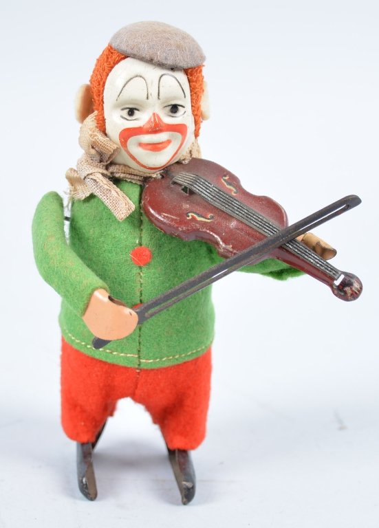 SCHUCO Windup CLOWN with VIOLIN: All original nice colors. Excellent