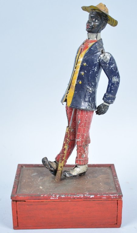 Tin Windup LEHMANN COON JIGGER: Original toy missing one arm and loose leg. Some repaint. Good