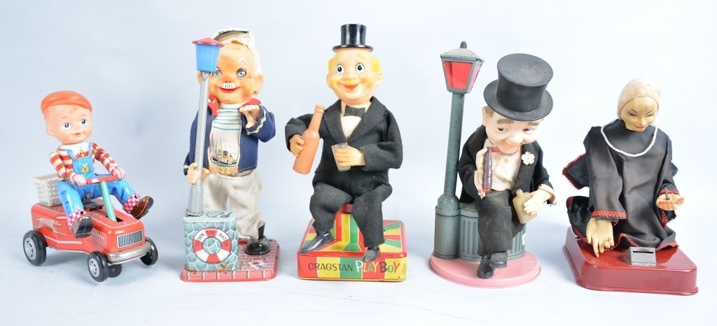 Lot of 5 Battery Op Toys. Includes Boy on Cart,: Ca