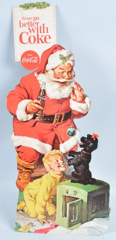 1963 Coca Cola Santa Claus Display: Beautiful 30" Tall Cardboard Coca Cola Santa Display from 1963. Great colopr and subject matter. Excellent