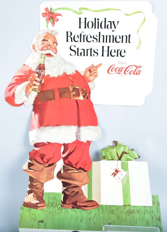 1965 Coca Cola Santa Claus Display: Beautiful 34"x20" Cardboard display. Great color and graphics. Excellent