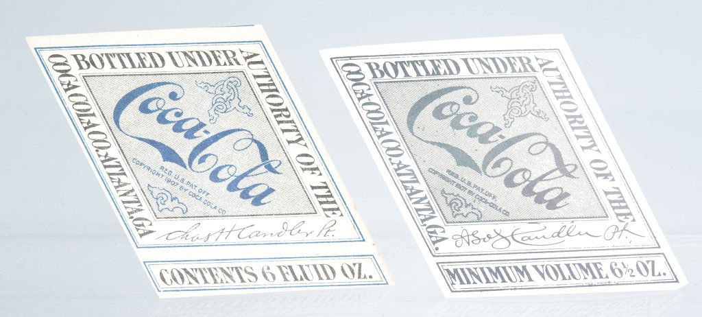 Lot of 2 1912-1917 Coca Cola Bottle paper Lables: Includes 2 original unused paper lables from 1912-1917. Excellent