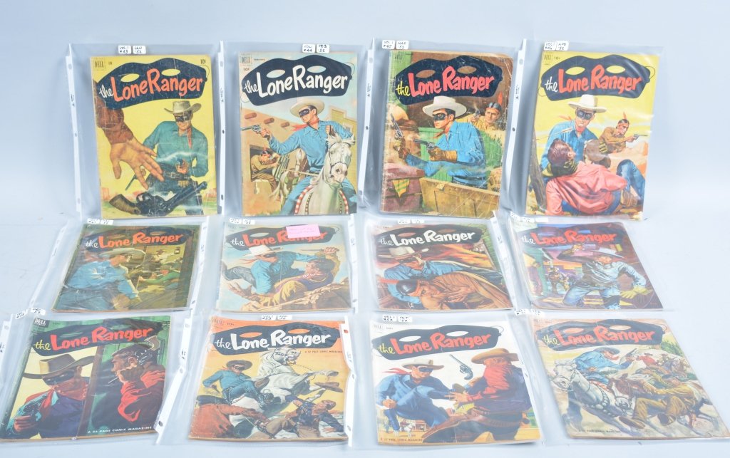 12-1952 Lone Ranger Comic Books: Complete set of 1952 Dell Lone Ranger Comics, condition varies, Good-Fine