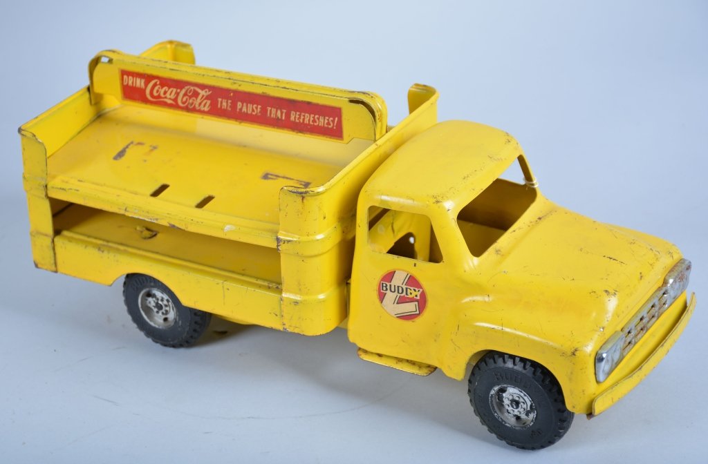Buddy L COCA COLA DELIVERY TRUCK: All original with nice decals. 14" long. Very Good