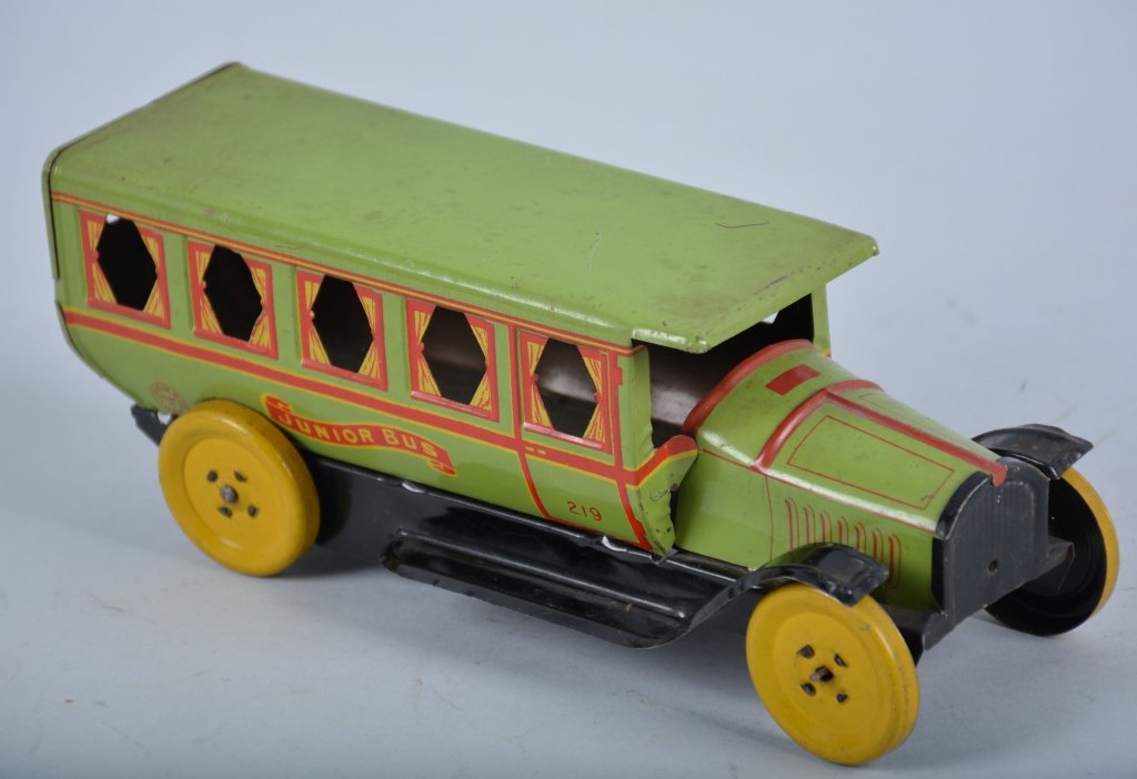 Chein JUNIOR BUS: Beautiful early Chein toy with excellent colors. Excellent