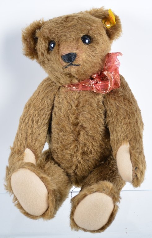 14" STEIFF TEDDY BEAR with Growler: Beautiful Bear with great eyes and growler. Nice button with tag. 14" Tall Excellent