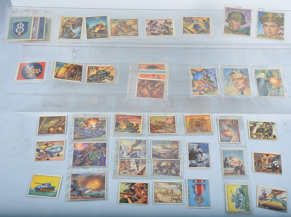 43-Korean War Cards, Topps and Bowman: Nice group of gum cards from the Korean war era, Some dated 1951, -Good-Excellent