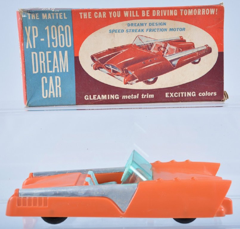 MATTEL Friction XP-1960 DREAM CAR w/Box: Great looking Futuristic Dream Car. 8" Long, With Box. Excellent