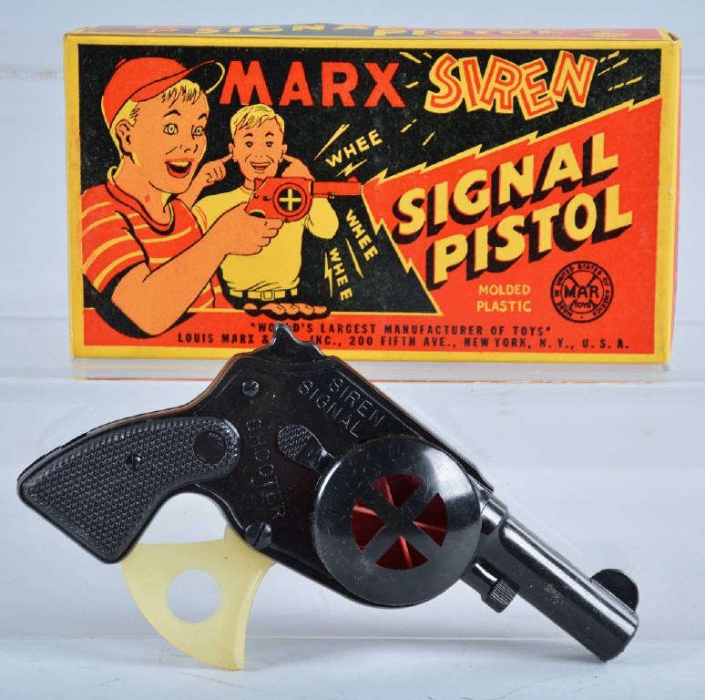 MARX SIREN SIGNAL PISTOL w/Box: New Old Stock in Box. Near Mint