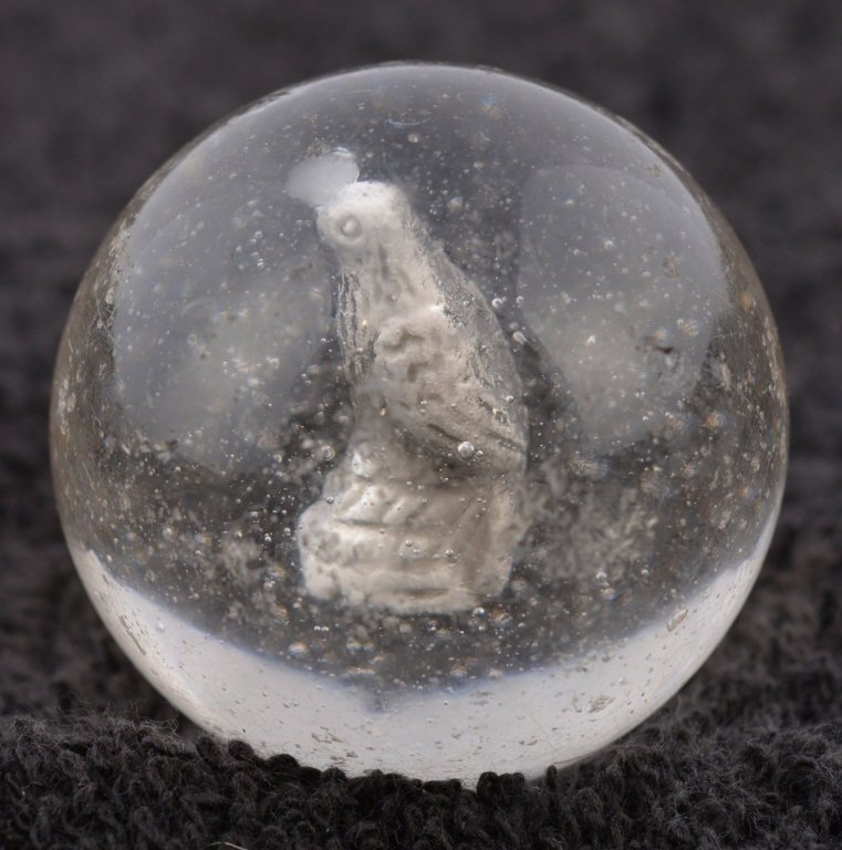 FALCON SULFIED MARBLE: Very nice Sulfide Marble. Few chips.Size 1.63" Very Good