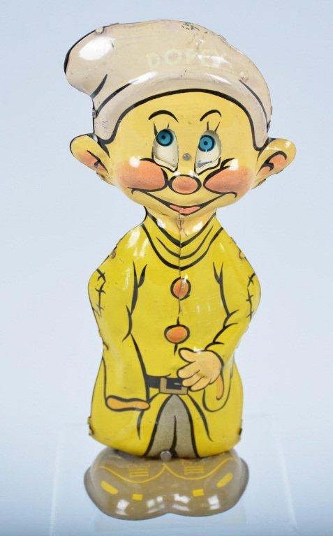MARX Tin Windup DOPEY WALKER: Excellent early Walt Disney Enterprises Marx tin windup. dated 1938. All original with great colors. Windup works well. Nice gloss. Excellent