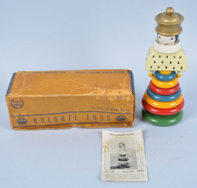 HOLGATE No. 1055 FAIRYLAND QUEEN w/BOX: Excellent Holgate wooden toys No. 1055 Fairyland Queen. Toy is all original and complete. Looks never played with in original box with instructions. Near Mint