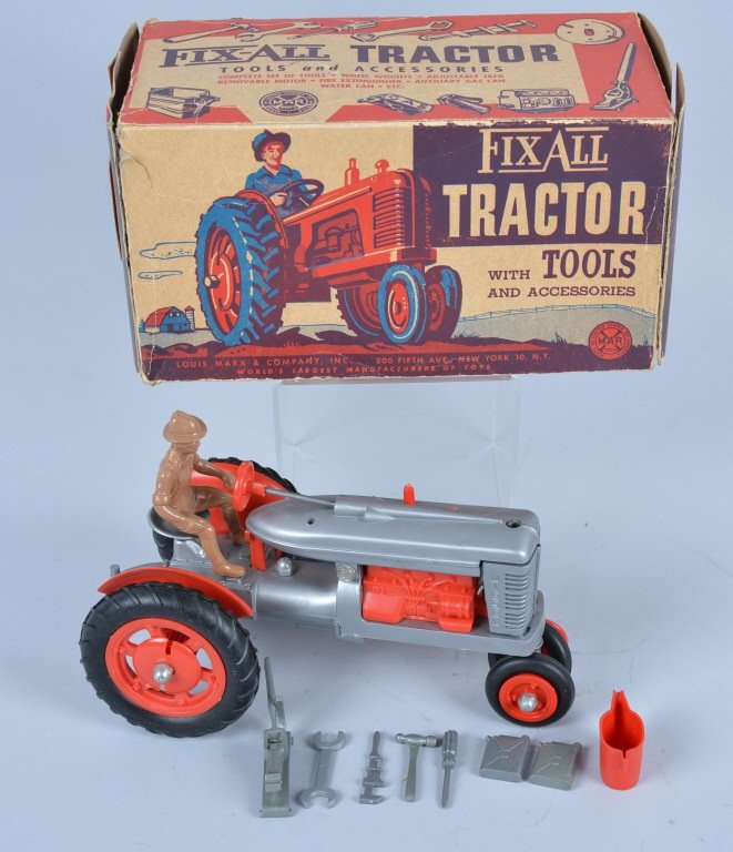 MARX FIX ALL TRACTOR w/BOX: Nice Marx Fix All Tractor. Looks to be mostly complete. With original box. Excellent