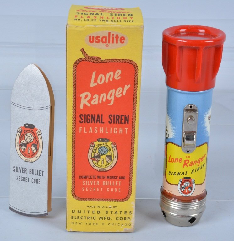 Lone Ranger Tin Flash Light with Original Box: Light is excellent with nice original box. Appears unused and includes paper work. Excellent