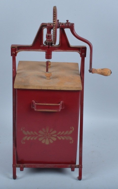Antique Hanorank Butter Churn: Measures 20" high. Nice original paint and stencil, Excellent