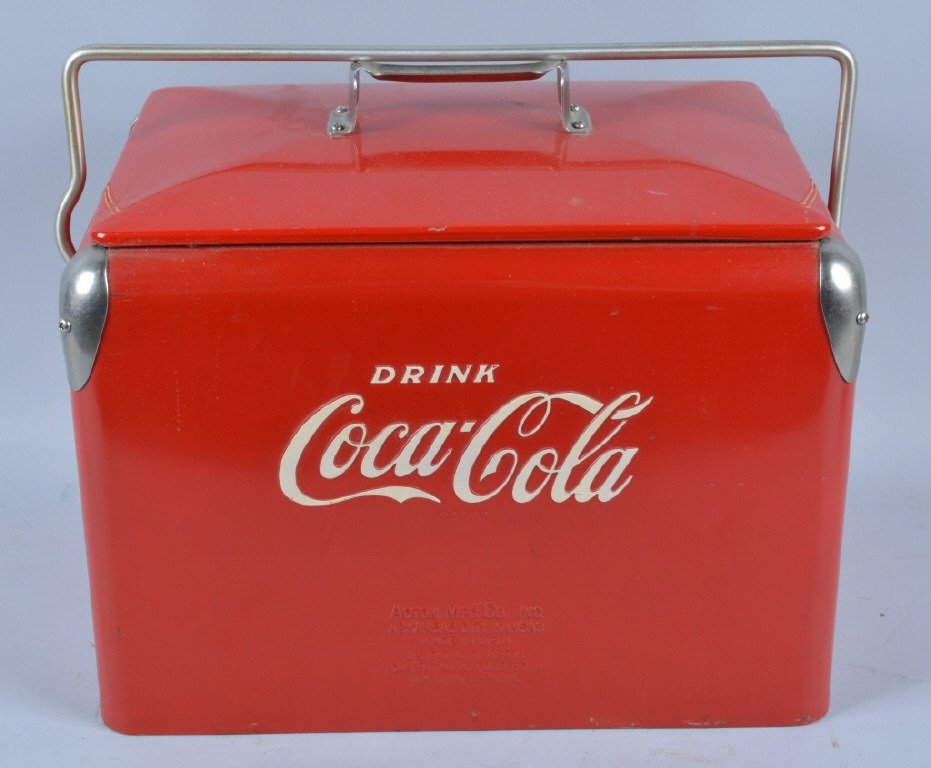 Coca Cola Metal Ice Cooler, Vintage: Measures 16" by 11". Excellent