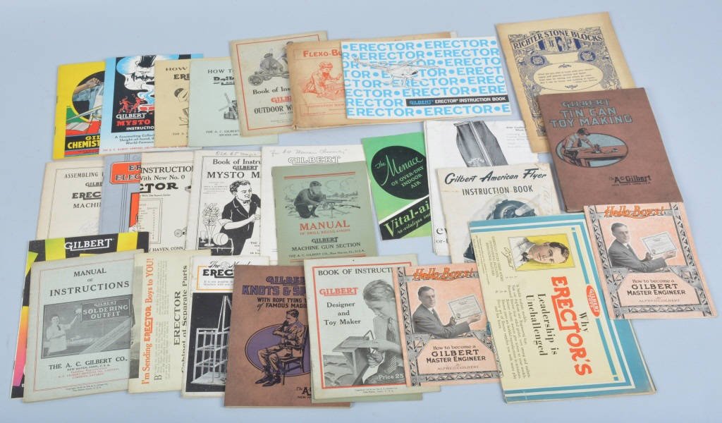 Lot of 25 ORIGINAL GILBERT CATALOGS 1920s: Nice lot of 1920s Gilbert Catalogs. Prov. Hubley Archive