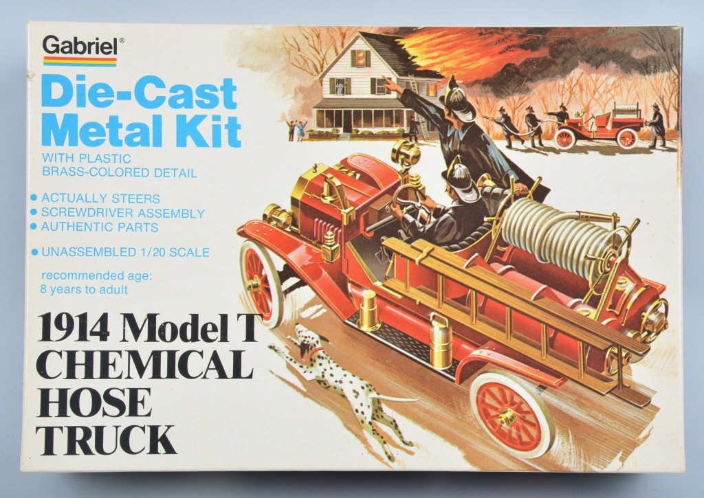 HUBLEY 1914 MODEL T FIRE TRUCK METAL KIT mib: New Old Stock still sealed in Box. Near Mint. Prov. Hubley Archive