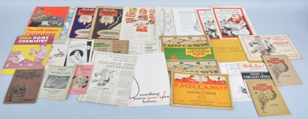 Lot of GILBERT CATALOGS: Nice lot of early 1920s and up Original Gilbert Catalogs. Prov. Hubley Archive