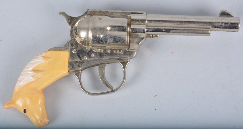 HUBLEY FACTORY SAMPLE HORSE HEAD CAP GUN: Factory Sample. Near Mint. Prov. Hubley Archive