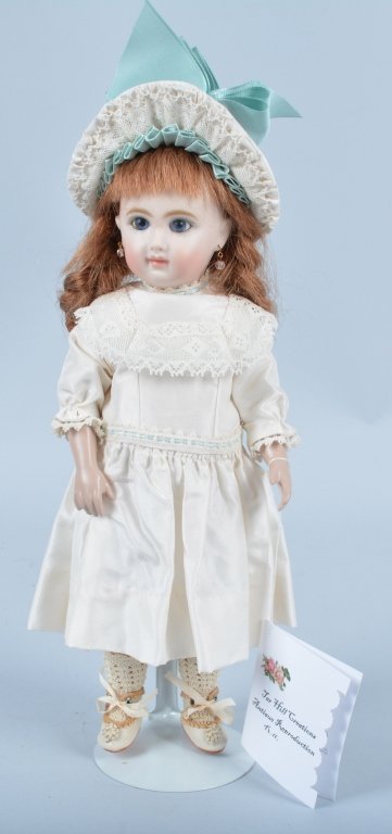 Jumeau 11" Contemporary Bisque Doll: Beautiful Jumeau Lyric doll mad by Tar Hill Reproductions, Excellent