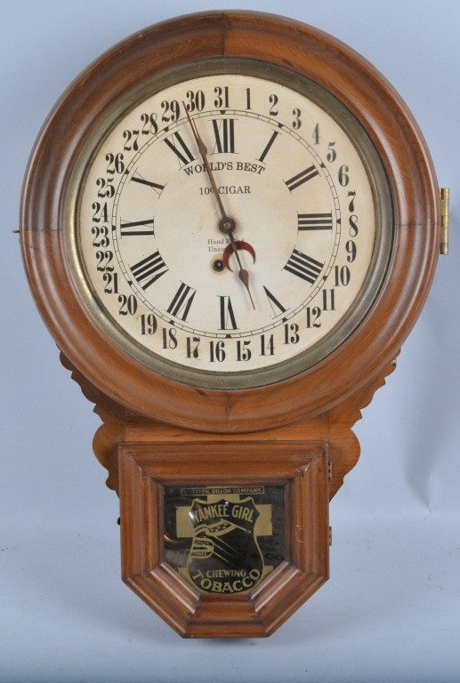 INGRAHAM "YANKEE GIRL TOBACCO" WALL CLOCK (1 of 5)
