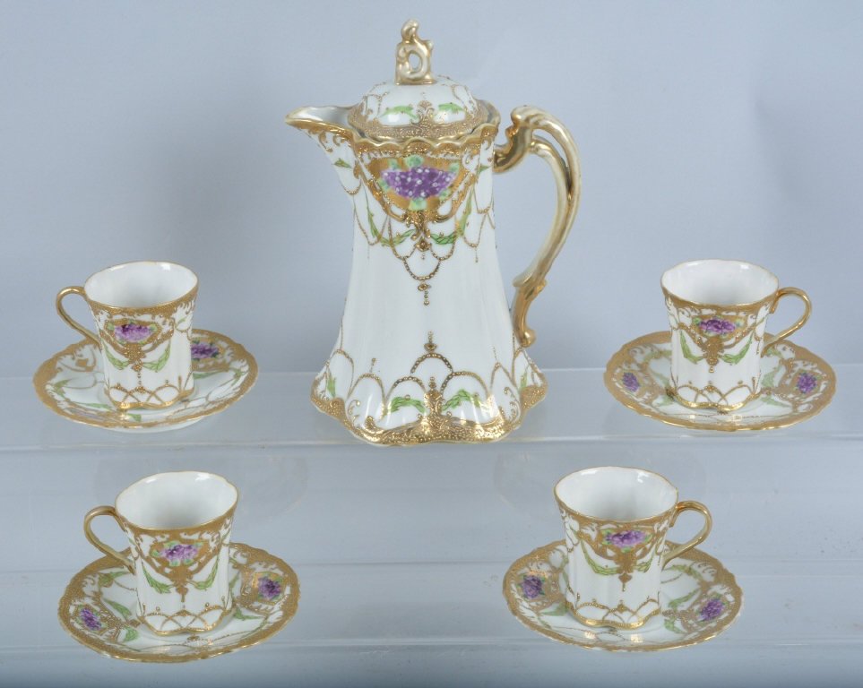 Hand Painted 9 pc. CHOCOLATE SET (1 of 5)