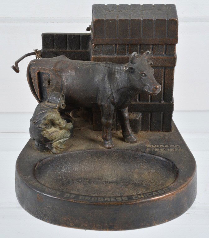 CHICAGO WORLDS FAIR "FIRE KICKING COW" MATCH SAFE (1 of 6)
