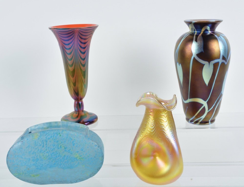 Lot of 4 ART GLASS VASES (1 of 6)