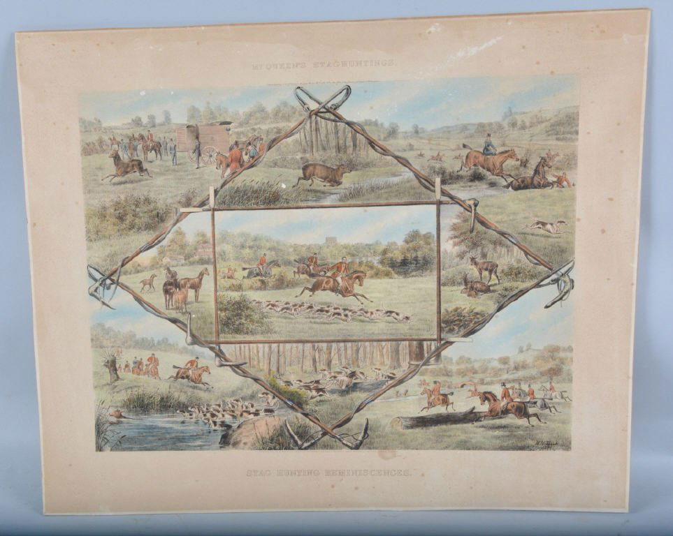 1887 McQueens STAG HUNTING PRINT (1 of 7)