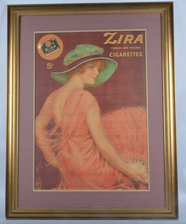 ZIRA CIGARETTE Framed Advertising Poster (1 of 3)