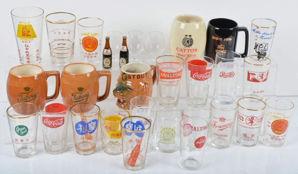 COCA COLA & BEER ADVERTISING GLASSES and MUGS (1 of 6)