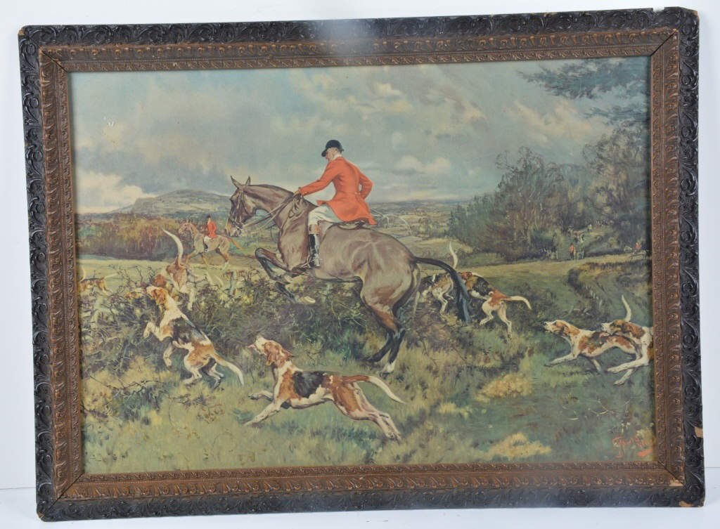 1950s FOX CHASE PRINT Framed (1 of 5)