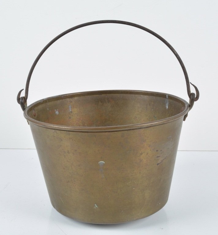 W HAYDEN 1851 SPUN BRASS BUCKET (1 of 5)