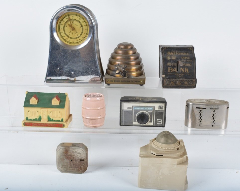 Lot of 9 VINTAGE STILL & REGISTERING BANKS (1 of 3)