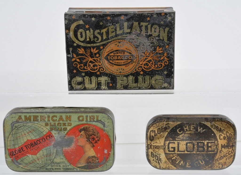 CONSTELLATION, AMERICAN GIRL & GLOBE Tobacco Tins (1 of 3)