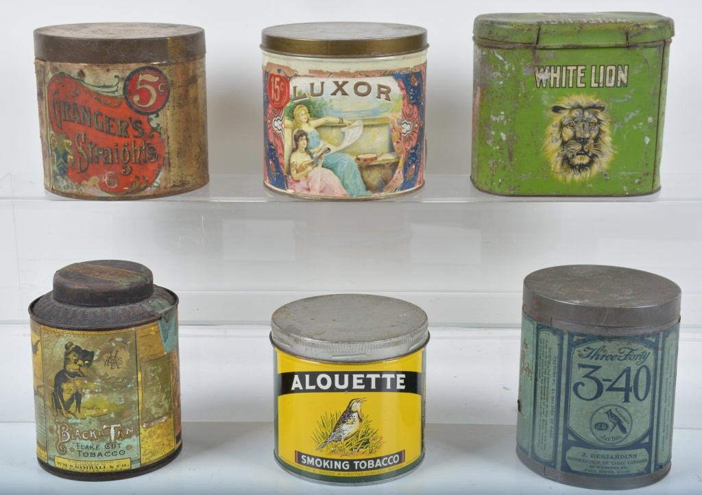 Lot of 6 VINTAGE TOBACCO TINS (1 of 4)