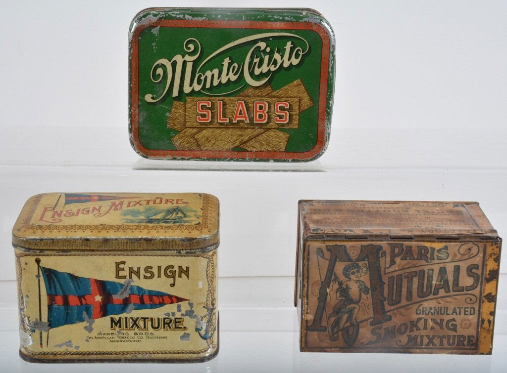 Lot of 3 TOBACCO TINS, PARIS MUTUALS & MORE (1 of 4)