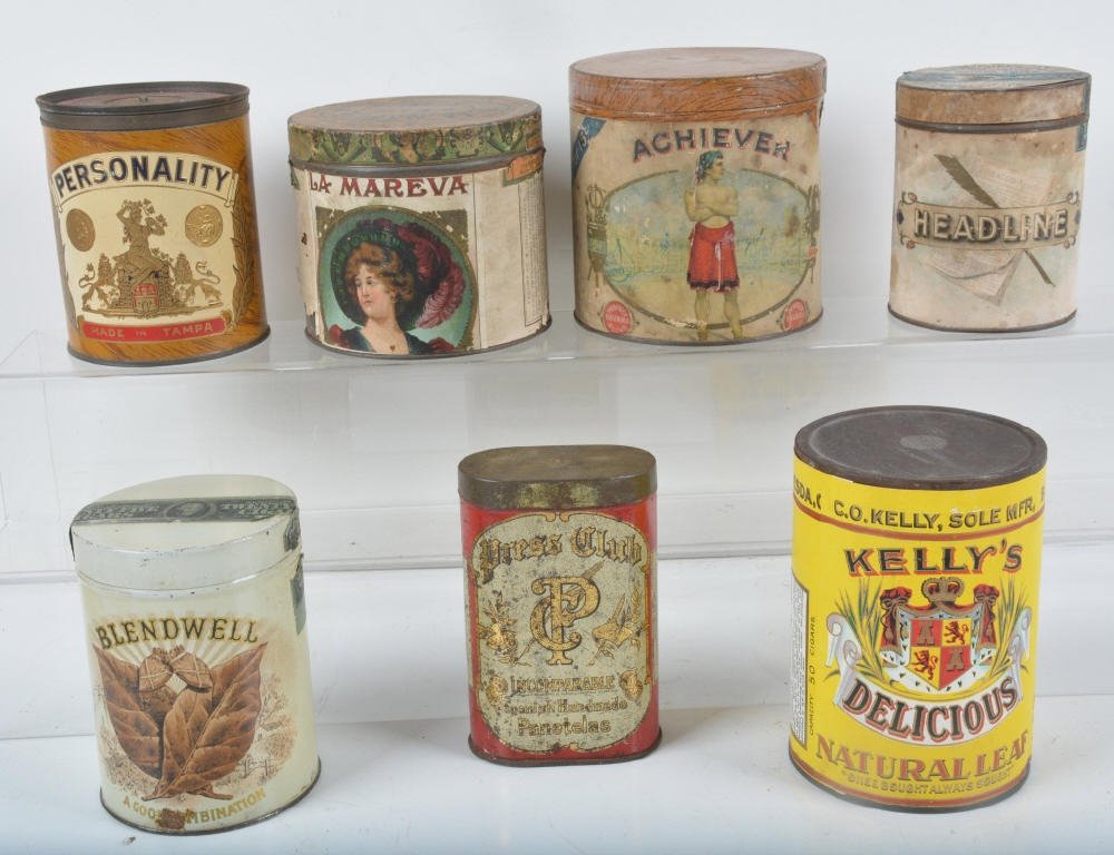 Lot of 7 VINTAGE CIGAR TINS (1 of 4)
