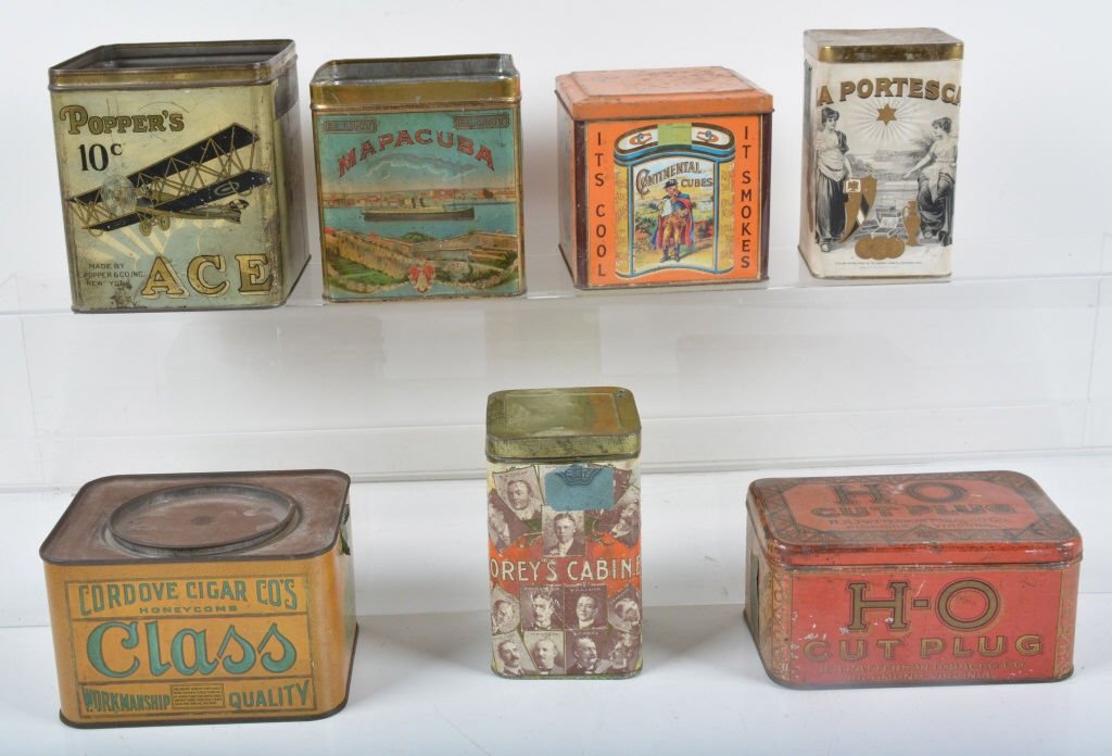 Lot of 7 VINTAGE TOBACCO & CIGAR TINS (1 of 4)